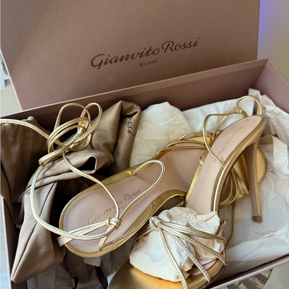 Gianvito Rossi Metallic Gold Heels